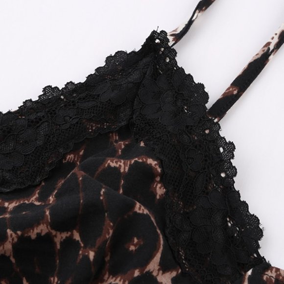 Leopard Print Lace Spaghetti Strap - Picture 7 of 10